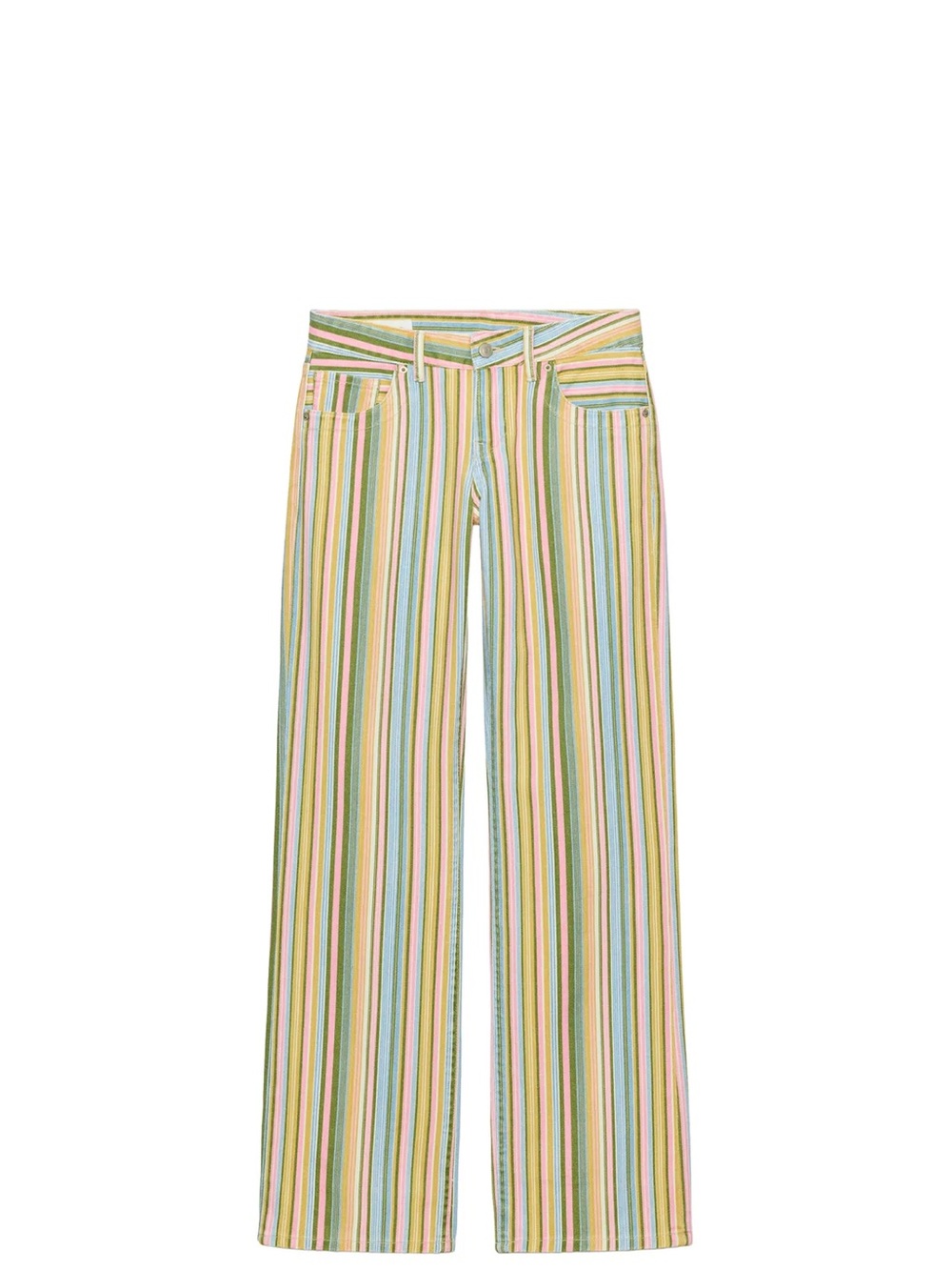 Zara Multicolor Vertical-Stripe Wide-Leg Jeans